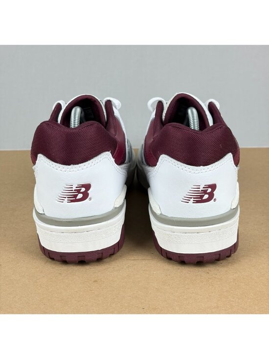 New Balance 550 Burgundy Athletic Shoes Mens 9 White Leather Low Top Lace Up main image 9